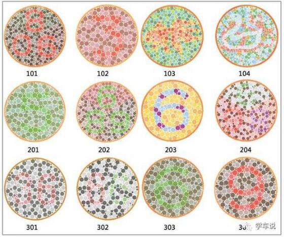 车管所用的色盲测试图答案